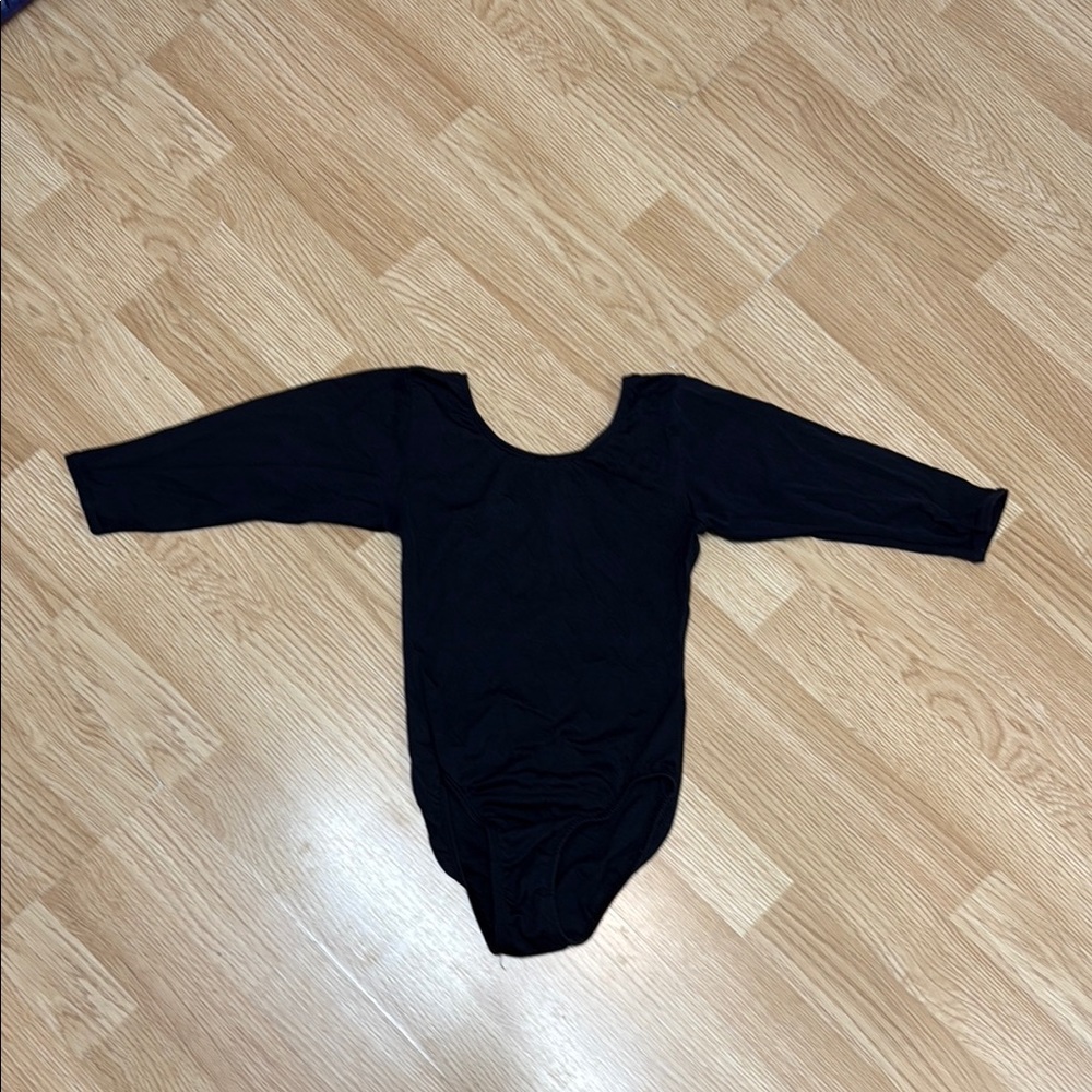 Jacques Moret Girls 10 12 Black Long Sleeve Dance Leotard Ballet Costume